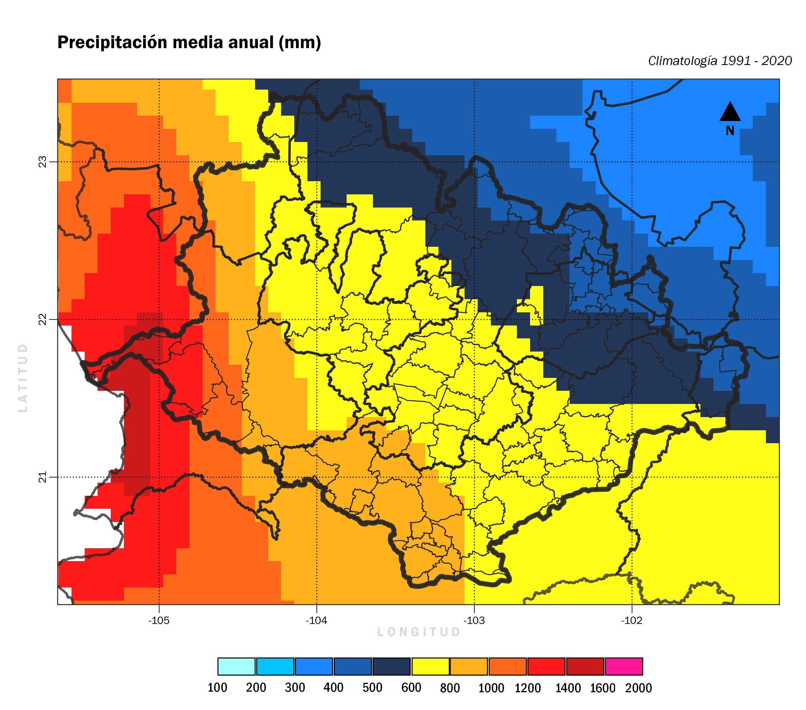 Precipitación media anual 1991-2020